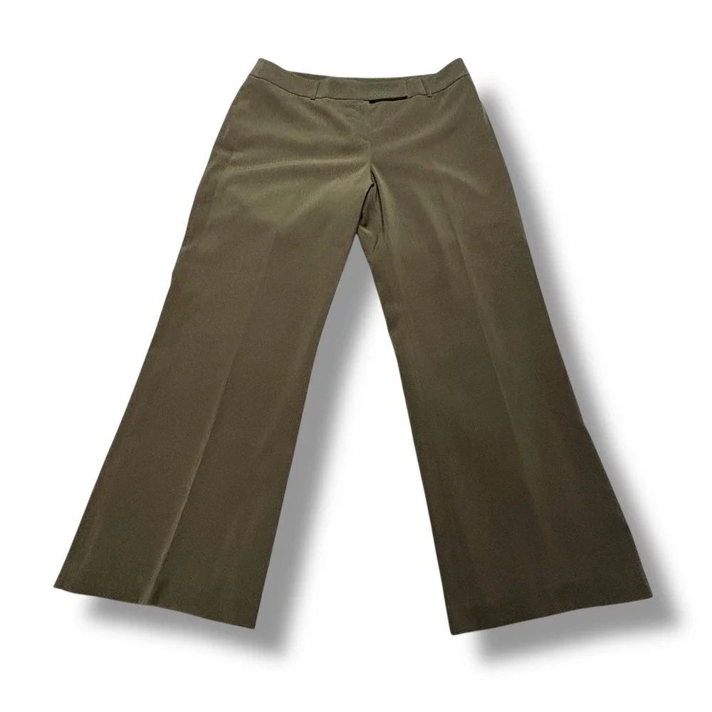 Women's Olive Wide‎ Leg Fully Lined Dress Pants Sz 16 Tall